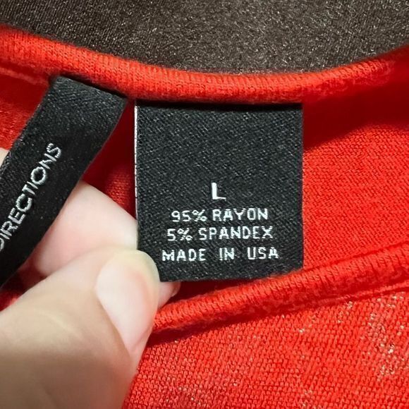 New Directions Women's Embellished Blouse Top Pullover Orange Large - Picture 8 of 8